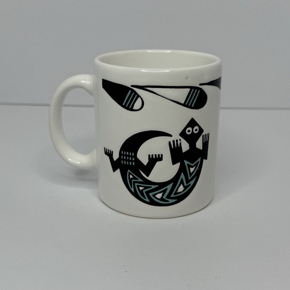 VTG Waechtersbach Gecko Lizard Tribal Native American Mug 12 oz Made in Spain
